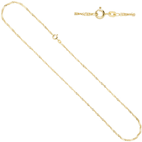 Singapurkette 585 Gelbgold 1,8 mm 50 cm Gold Kette Halskette Goldkette Federring