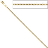 Schlangenkette 585 Gelbgold 1,6 mm 50 cm Karabiner Gold Kette Goldkette