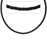 Leder Halskette Kette Schnur schwarz 50 cm Karabiner 925 Silber