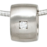 Anhänger 925 Sterling Silber rhodiniert matt mattiert 1 Diamant Brillant 0,05ct.
