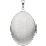 Medaillon oval für 2 Fotos 925 Sterling Silber rhodiniert Anhänger zum öffnen