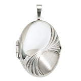 Medaillon oval für 2 Fotos 925 Sterling Silber rhodiniert Anhänger zum öffnen