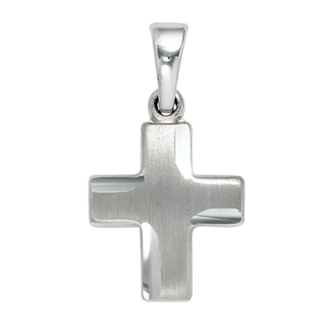 Anhänger Kreuz 925 Sterling Silber massiv teil matt Kreuzanhänger Silberkreuz