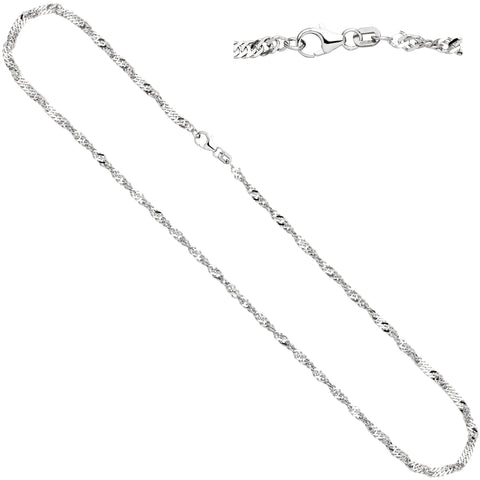Singapurkette 925 Silber 2,9 mm 45 cm Halskette Kette Silberkette Karabiner
