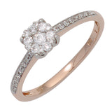 Damen Ring 585 Gold Rotgold Weißgold bicolor 29 Diamanten Brillanten