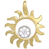 Anhänger Sonne 585 Gold Gelbgold bicolor 8 Diamanten Brillanten 0,07ct.