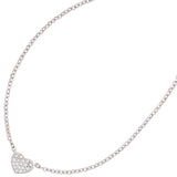 Collier Kette mit Anhänger Herz 585 Gold Weißgold 26 Diamanten 45 cm Halskette