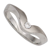 Damen Ring 950 Platin matt 1 Diamant Brillant 0,08ct. Platinring