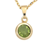 Anhänger rund 585 Gold Gelbgold 1 Peridot grün Peridotanhänger