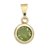 Anhänger rund 585 Gold Gelbgold 1 Peridot grün Peridotanhänger