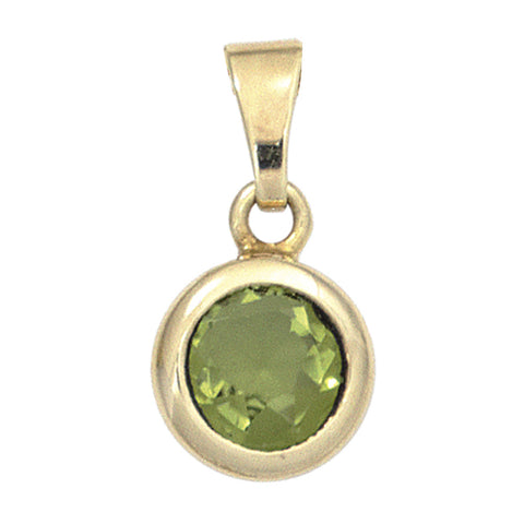 Anhänger rund 585 Gold Gelbgold 1 Peridot grün Peridotanhänger