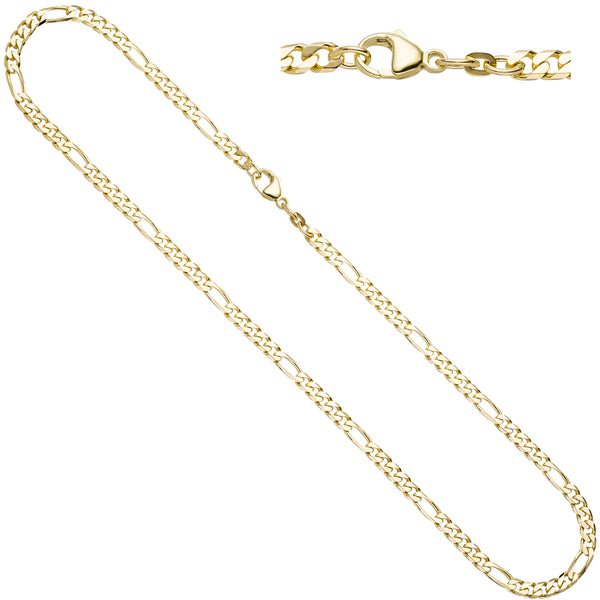 Figarokette 585 Gelbgold 4,4 mm 45 cm Gold Kette Halskette Goldkette Karabiner