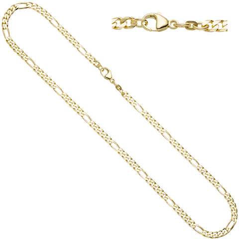 Figarokette 585 Gelbgold 4,4 mm 45 cm Gold Kette Halskette Goldkette Karabiner