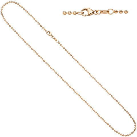 Kugelkette 585 Rotgold 2,0 mm 42 cm Gold Kette Halskette Rotgoldkette Karabiner