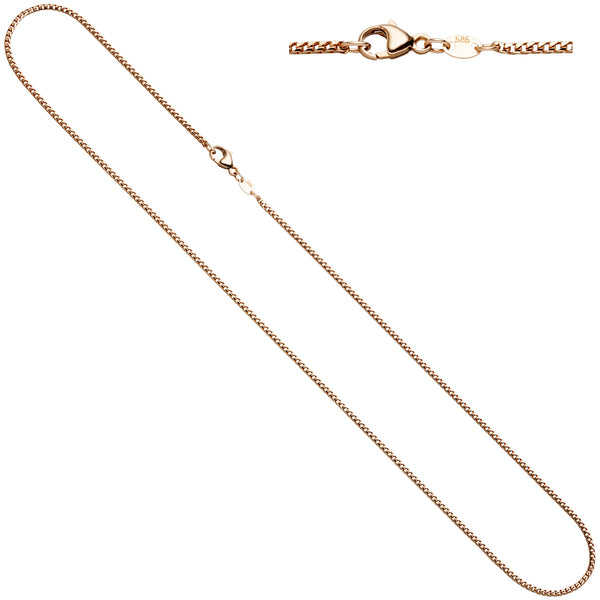 Bingokette 585 Rotgold 1,5 mm 42 cm Gold Kette Halskette Rotgoldkette Karabiner