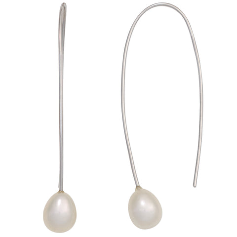 Ohrhänger 925 Sterling Silber 2 Süßwasser Perlen Ohrringe Perlenohrringe