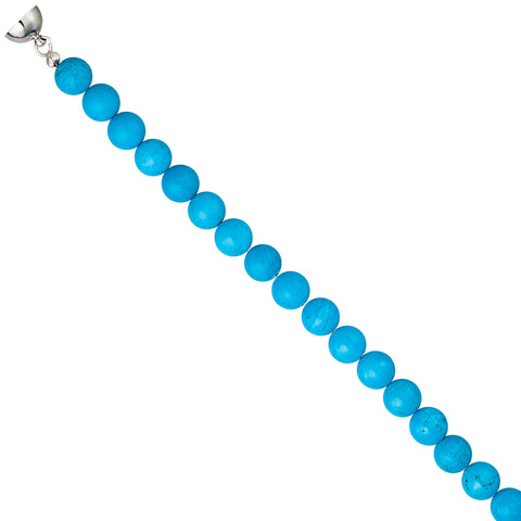 Collier Edelsteinkette aus türkis farbenem Magnesith 80 cm Halskette Kette