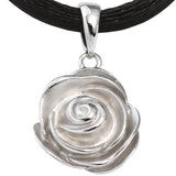 Anhänger Rose 925 Sterling Silber rhodiniert mattiert