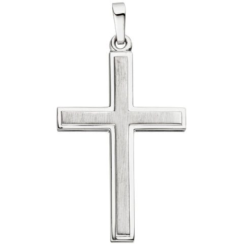Anhänger Kreuz 925 Sterling Silber matt mattiert Kreuzanhänger Silberkreuz