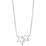 Collier Halskette Sterne 925 Silber mit Zirkonia 45 cm Kette Silberkette