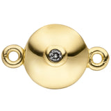 Magnet-Schließe 925 Silber gold vergoldet 2 Zirkonia Verschluss für Perlenketten