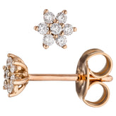 Ohrstecker 585 Gold Rotgold 14 Diamanten Brillanten Ohrringe Diamantohrringe