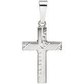 Anhänger Kreuz 925 Silber matt gehämmert Kreuzanhänger Silberkreuz