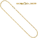 Zwillings-Panzerkette 585 Gelbgold 3 mm 45 cm Gold Kette Halskette Goldkette