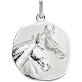 Anhänger Pferde Pferdeköpfe 925 Sterling Silber matt mattiert Silberanhänger