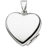 Medaillon Herz für 2 Fotos 925 Silber teil matt Herzmedaillon zum öffnen