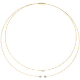 Collier Halskette 2-reihig 750 Gold bicolor 3 Diamanten Brillanten 42 cm Kette