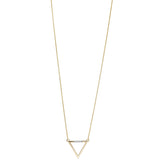 Collier Halskette Dreieck 585 Gold Gelbgold 5 Diamanten Brillanten 42 cm Kette