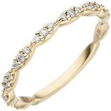 Damen Ring 585 Gold Gelbgold 27 Diamanten Brillanten Goldring Diamantring