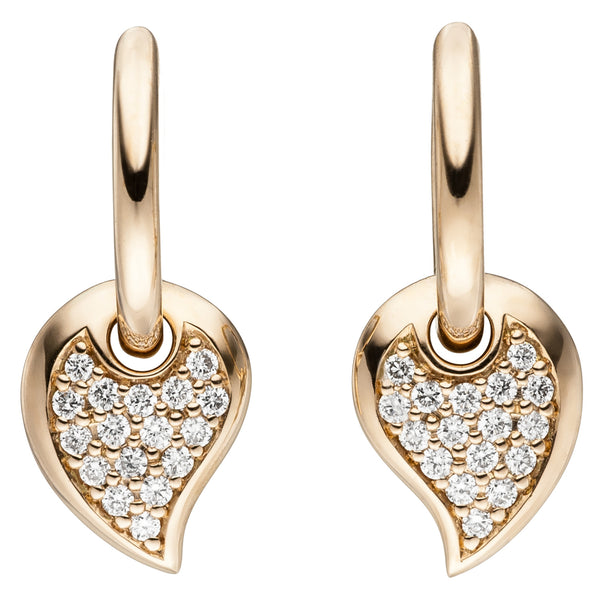 Creolen 585 Gold Rotgold 34 Diamanten Brillanten Ohrringe Diamantohrringe