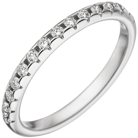 Damen Ring 585 Gold Weißgold 15 Diamanten Brillanten Weißgoldring Diamantring