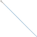 Rundankerkette Edelstahl blau lackiert 42 cm Kette Halskette Karabiner