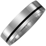 Partner Ring aus Titan mit Keramik schwarz Partnerring bicolor
