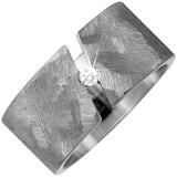 Partner Ring breit aus Titan 1 Diamant Brillant 0,05ct. Partnerring Titanring