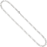 Figarokette 925 Silber diamantiert 50 cm Kette Halskette Silberkette Karabiner