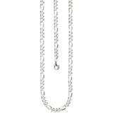 Figarokette 925 Silber diamantiert 50 cm Kette Halskette Silberkette Karabiner