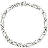 Figaroarmband 925 Sterling Silber diamantiert 21 cm Armband Silberarmband