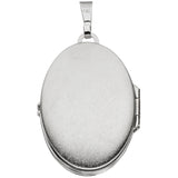 Medaillon oval Anhänger zum öffnen für 4 Fotos 925 Silber mit Kette 50 cm