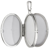 Medaillon oval Anhänger zum öffnen für 4 Fotos 925 Silber mit Kette 50 cm