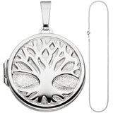 Medaillon Anhänger Baum des Lebens Weltenbaum rund 925 Silber mit Kette 60 cm