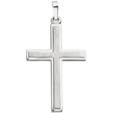 Anhänger Kreuz 925 Silber teil matt Kreuzanhänger Silberkreuz mit Kette 50 cm