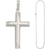 Anhänger Kreuz 925 Silber matt Kreuzanhänger Silberkreuz mit Kette 60 cm