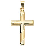 Anhänger Kreuz 333 Gold Gelbgold mit Kette 50 cm Goldkreuz Kreuzanhänger