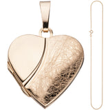 Medaillon Herz Anhänger zum öffnen 925 Silber rosegold vergoldet mit Kette 45 cm