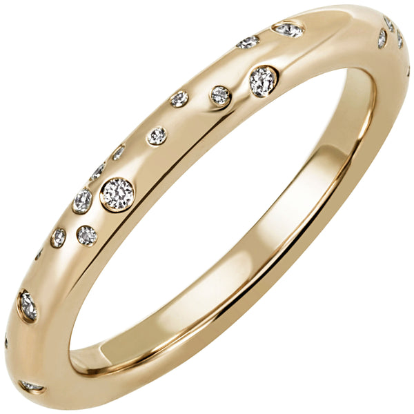 Damen Ring 585 Gold Gelbgold 34 Diamanten Brillanten 0,21ct. Diamantring