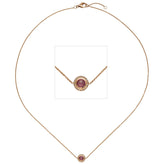 Collier Halskette 585 Gold Rotgold 1 Turmalin pink 16 Diamanten Brillanten 42 cm
